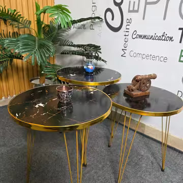 Black & White Coffee & Decor Table Set of 3 – 360 HappyStore