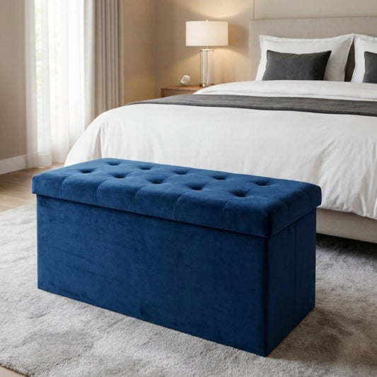 Premium Valvet , Foldable Ottoman - Storage box
